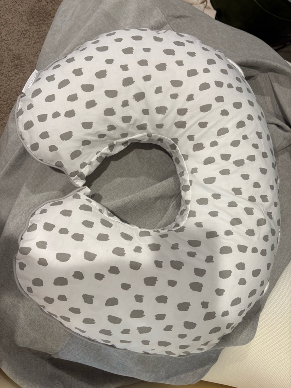 Pottery Barn Kids Boppy White and Gray Dot Nursing Pillow